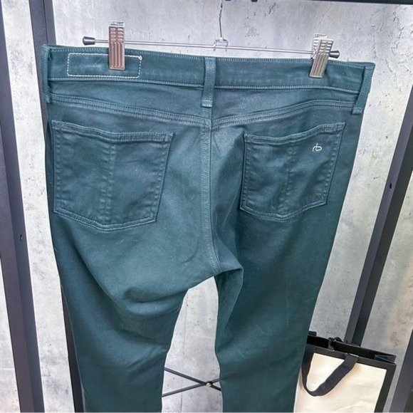 RAG & BONE | The Legging Skinny Leg Stretch Color Jeans in ‘Coated Green Gables’ - Picture 8 of 11
